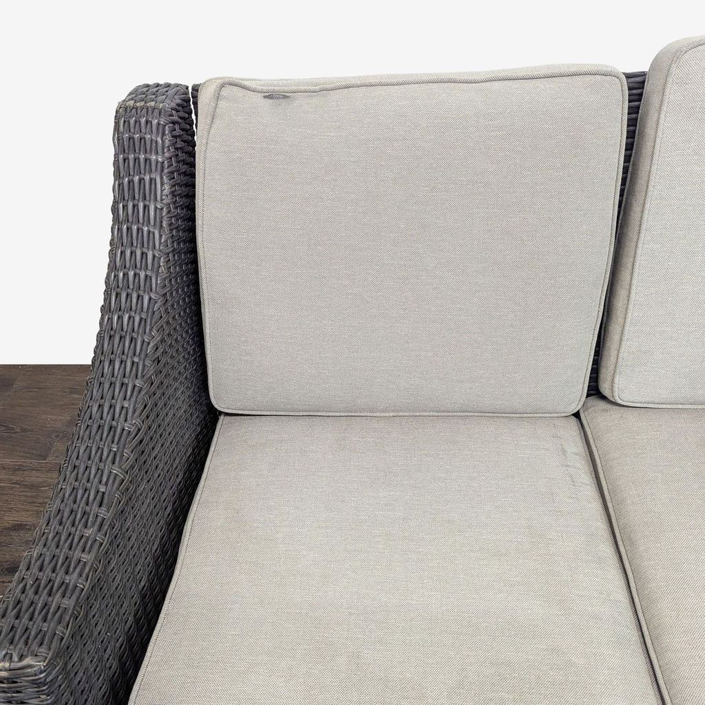 Threshold Outdoor All Weather Wicker 3-Seater Sofa with Cushions