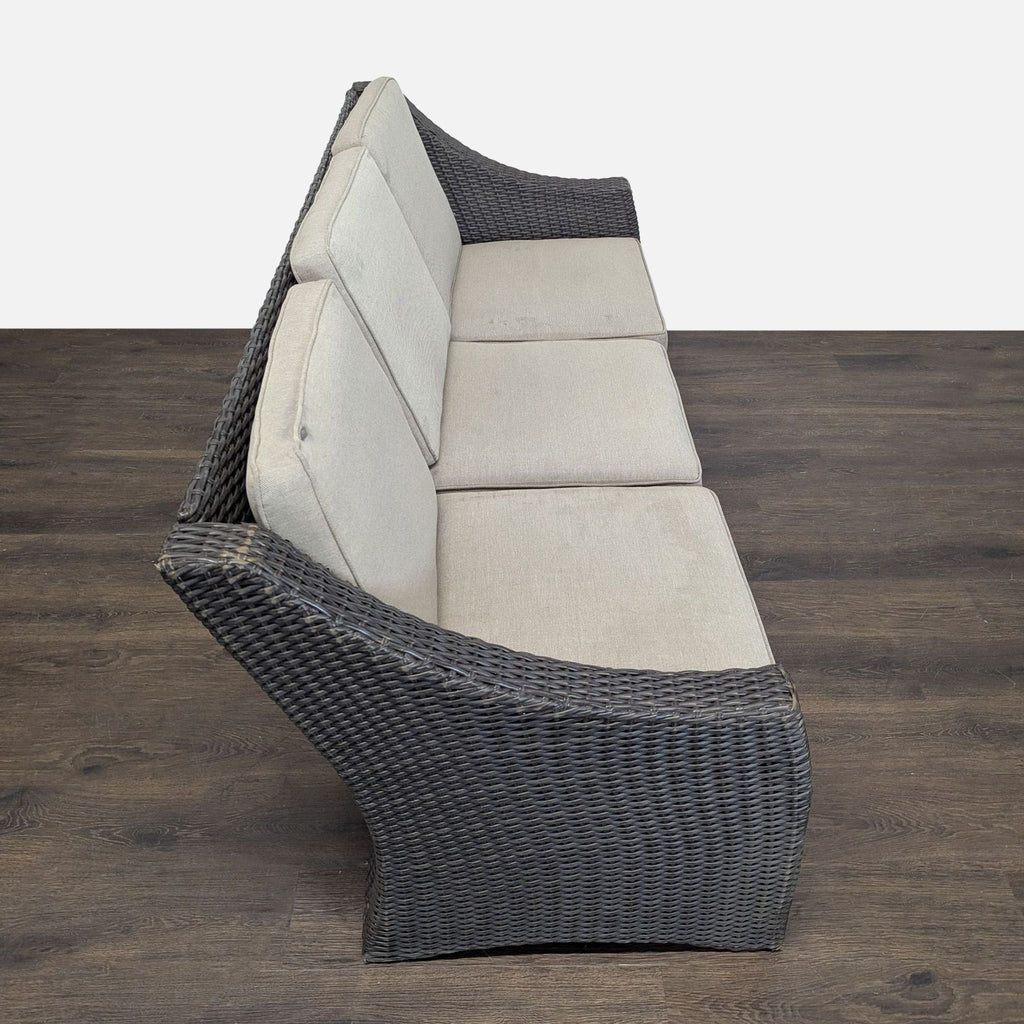 Threshold Outdoor All Weather Wicker 3-Seater Sofa with Cushions