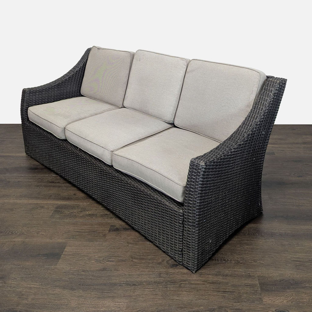Threshold Outdoor All Weather Wicker 3-Seater Sofa with Cushions