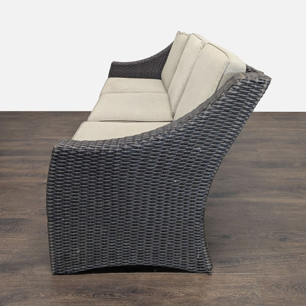 Threshold Outdoor All Weather Wicker 3-Seater Sofa with Cushions
