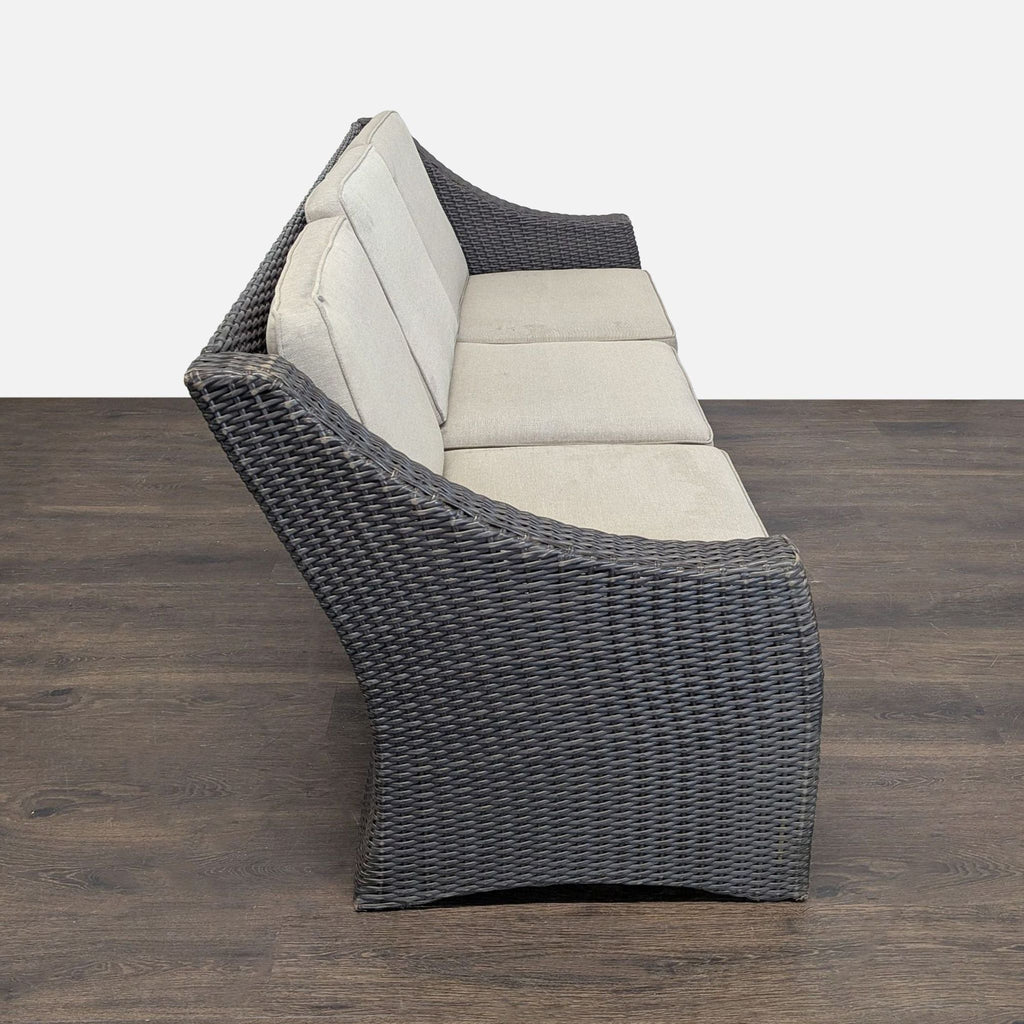 Threshold Outdoor All Weather Wicker 3-Seater Sofa with Cushions
