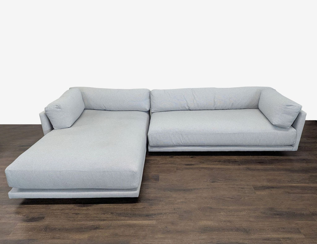 Blu Dot Sunday Modern Light Gray Sectional Sofa with Chaise