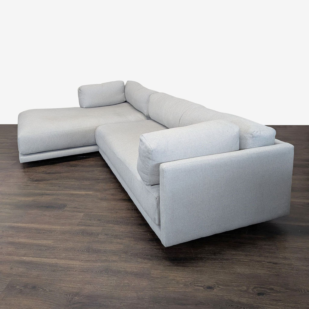 Blu Dot Sunday Modern Light Gray Sectional Sofa with Chaise