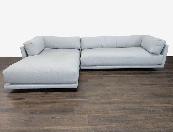 Blu Dot Sunday Modern Light Gray Sectional Sofa with Chaise