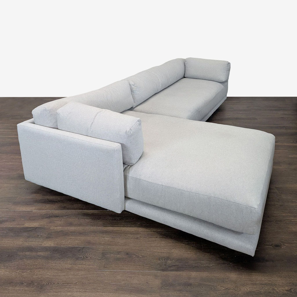 Blu Dot Sunday Modern Light Gray Sectional Sofa with Chaise