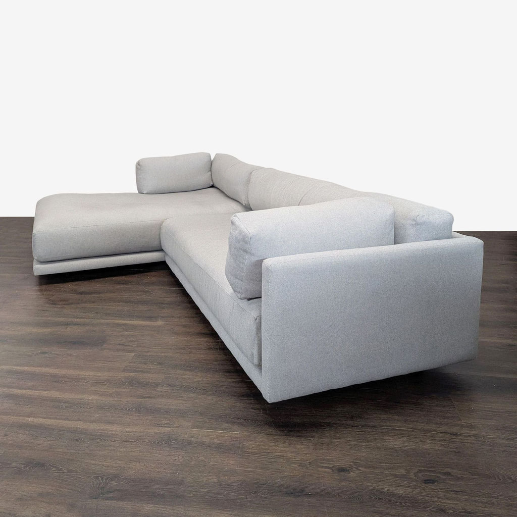 Blu Dot Sunday Modern Light Gray Sectional Sofa with Chaise