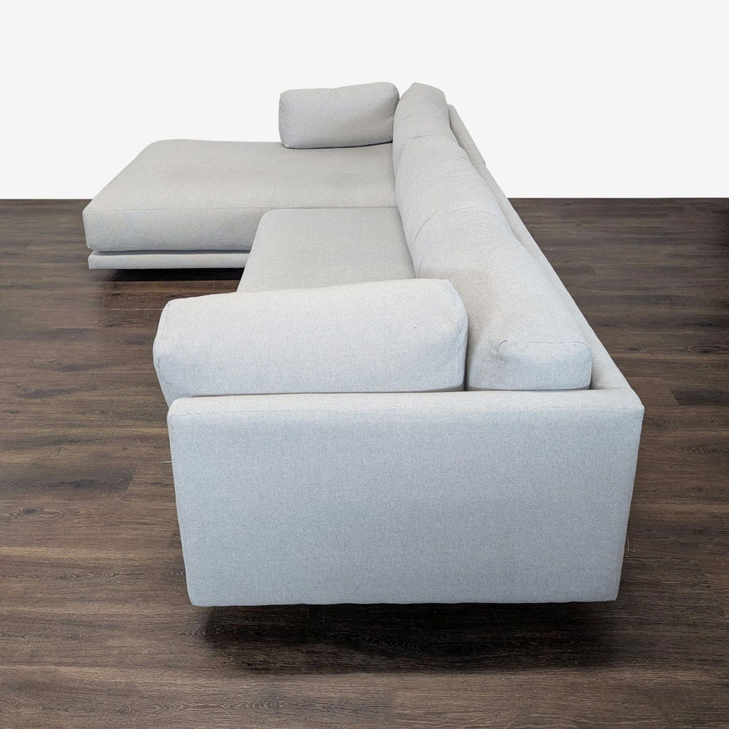 Blu Dot Sunday Modern Light Gray Sectional Sofa with Chaise