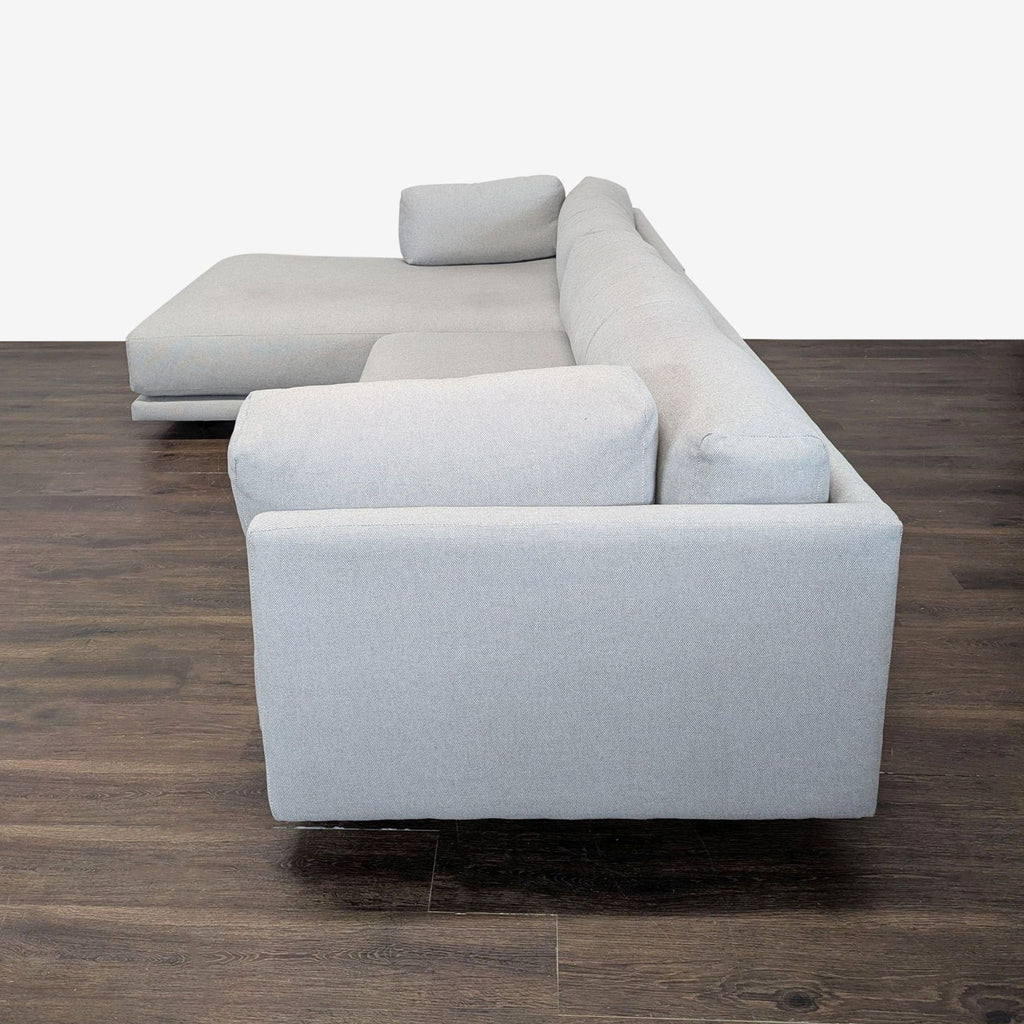 Blu Dot Sunday Modern Light Gray Sectional Sofa with Chaise