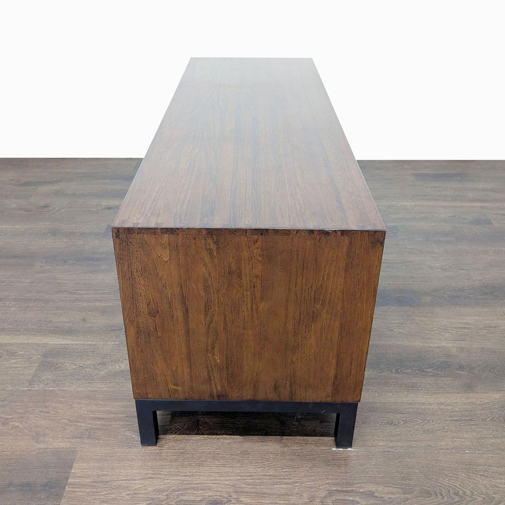 Wood Media Console on Metal Base