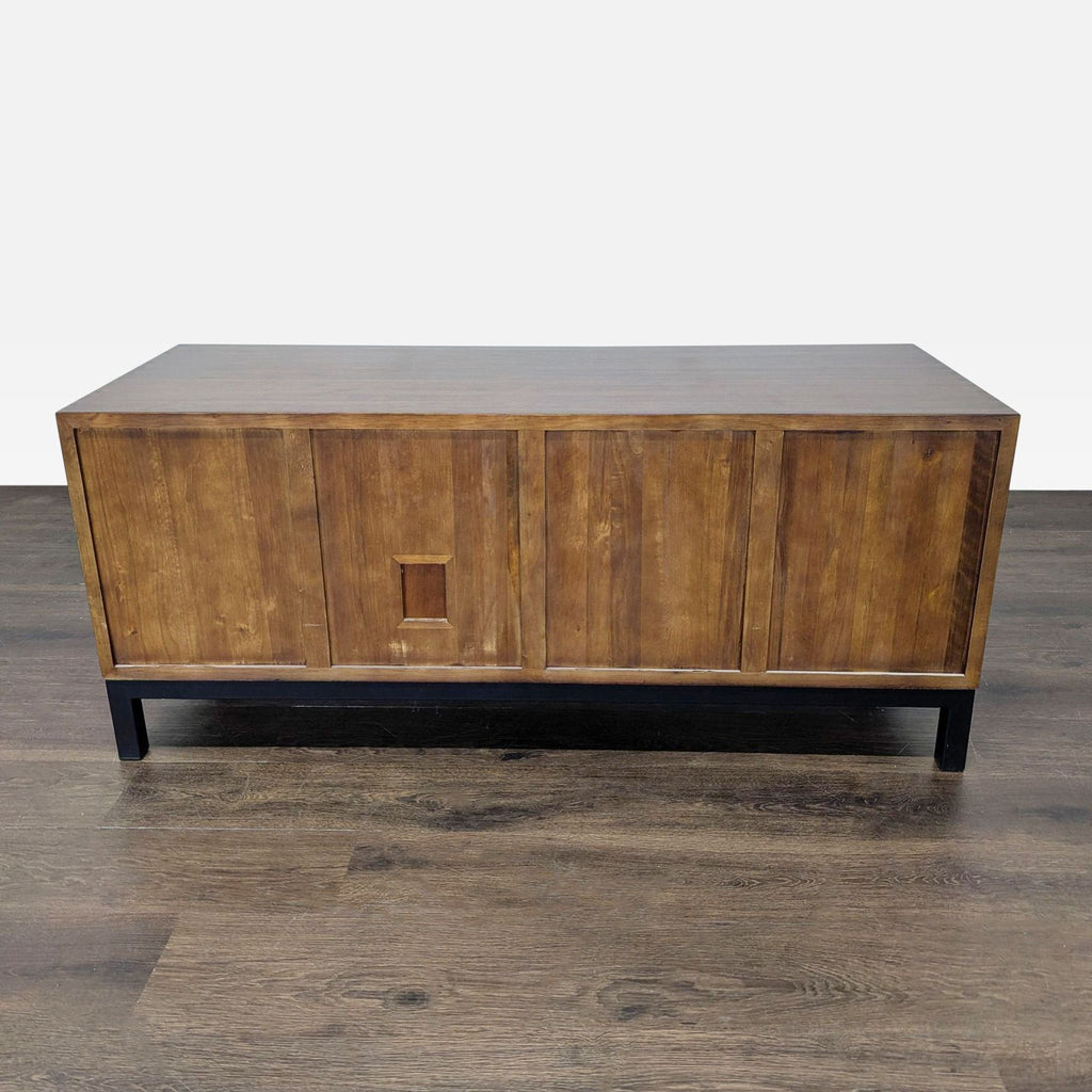 Wood Media Console on Metal Base