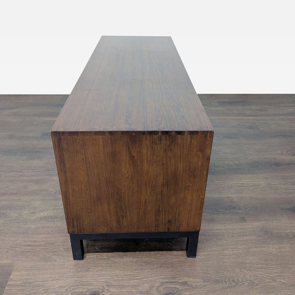 Wood Media Console on Metal Base