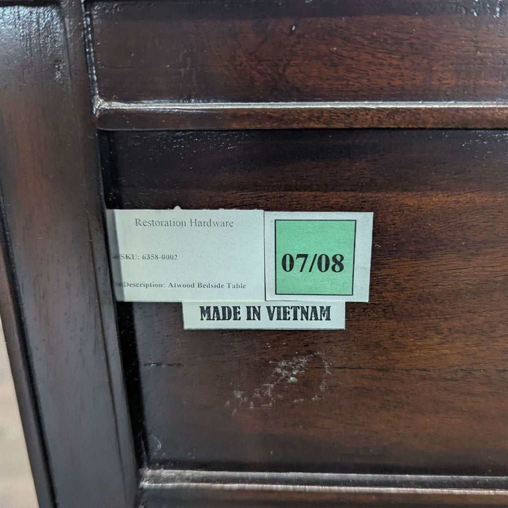 Restoration Hardware Two Drawer Nightstand