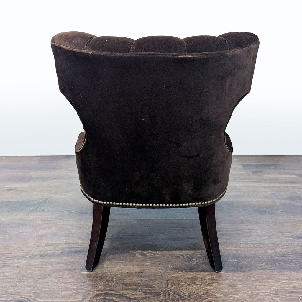 Pottery Barn Tufted Brown Velvet Lounge Chair