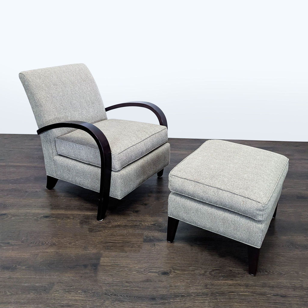 Room & Board Sloan Modern Lounge Chair with Curved Wood Arms