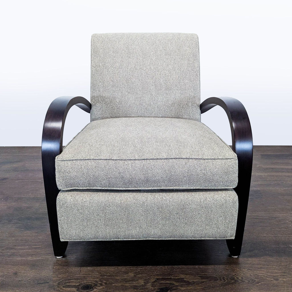 Room & Board Sloan Modern Lounge Chair with Curved Wood Arms