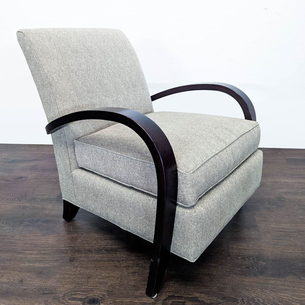 Room & Board Sloan Modern Lounge Chair with Curved Wood Arms