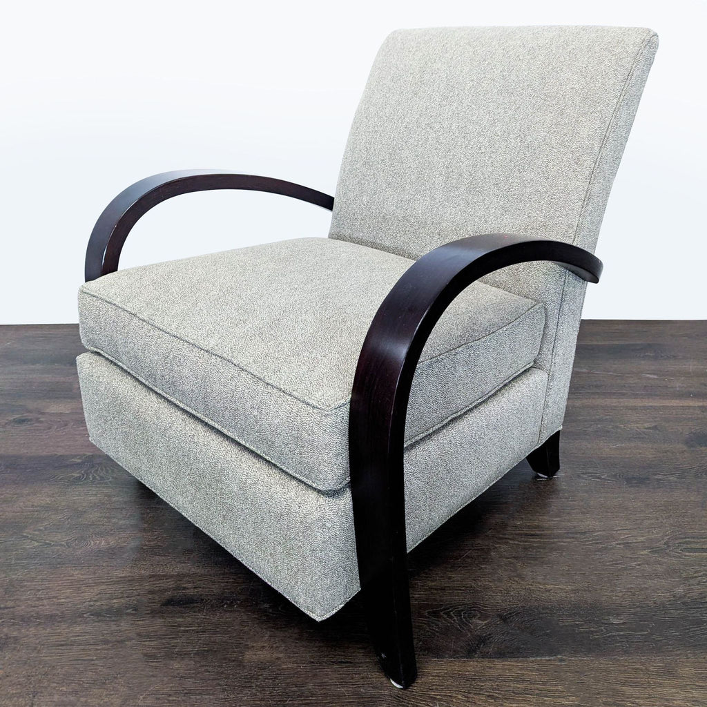 Room & Board Sloan Modern Lounge Chair with Curved Wood Arms