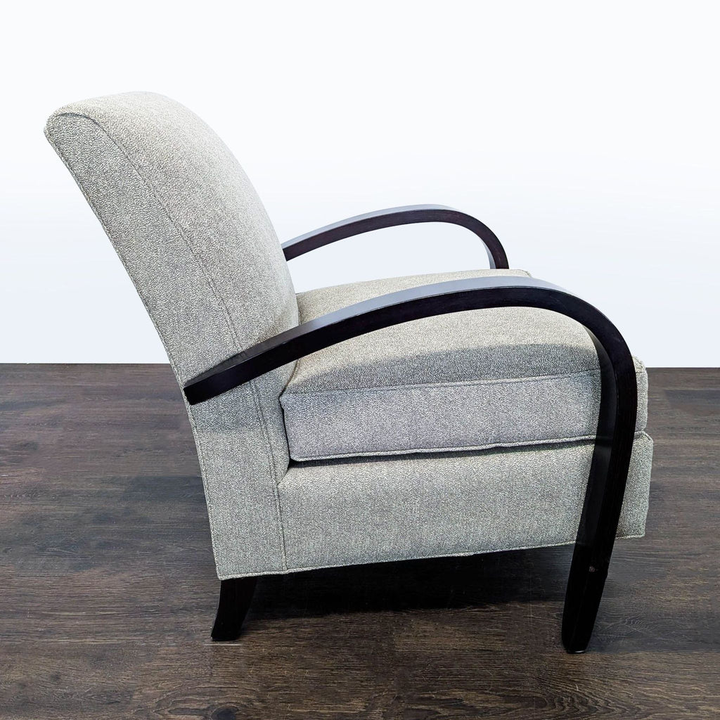 Room & Board Sloan Modern Lounge Chair with Curved Wood Arms