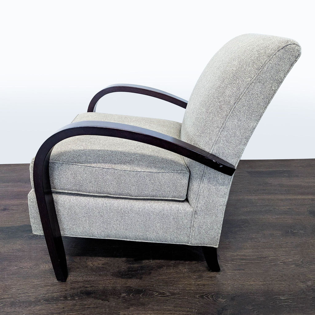 Room & Board Sloan Modern Lounge Chair with Curved Wood Arms