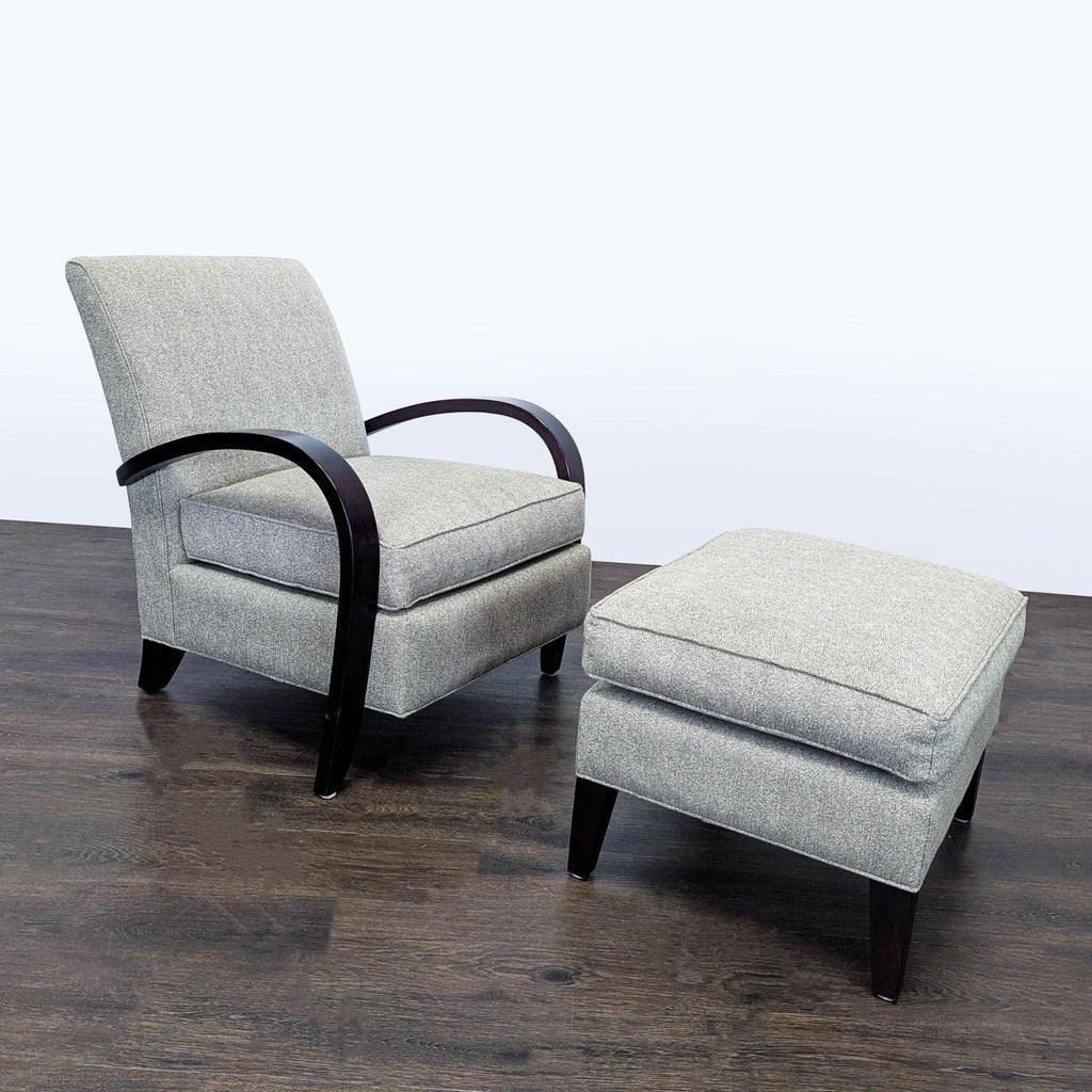 Room & Board Sloan Modern Lounge Chair with Curved Wood Arms