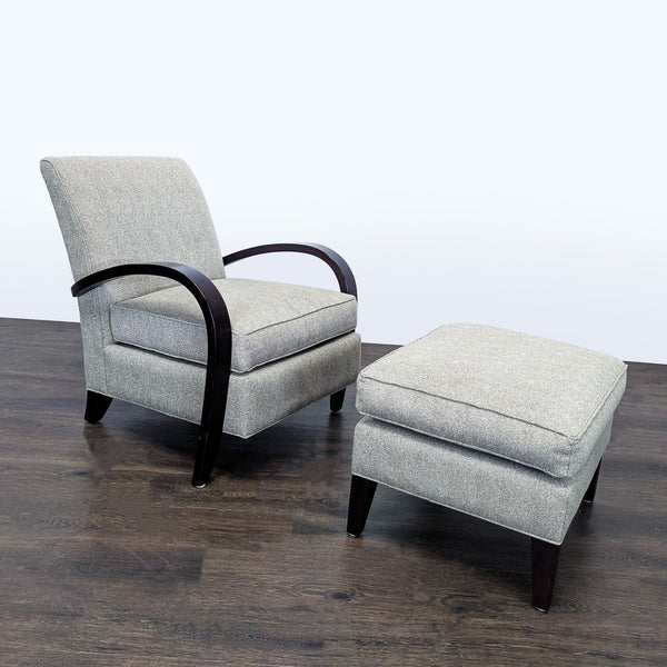 Room & Board Sloan Modern Lounge Chair with Curved Wood Arms