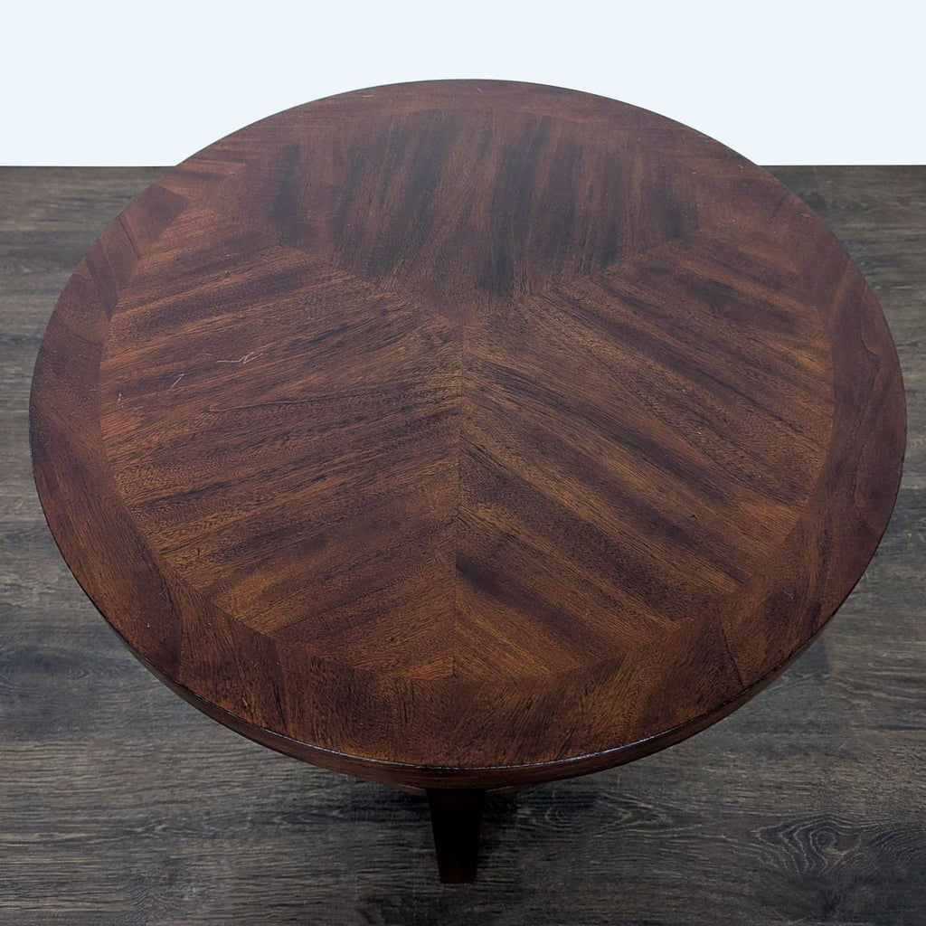 Three Leg Wood End Table with Shelf