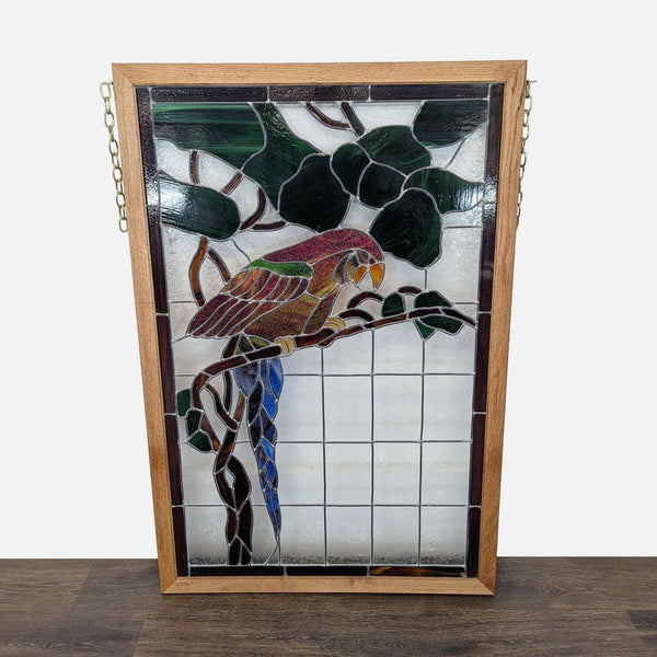 Stained-Glass Parrot in Wood Frame - Accepted Offer (30.23% discount)