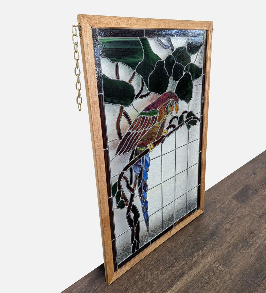Stained-Glass Parrot in Wood Frame - Accepted Offer (30.23% discount)
