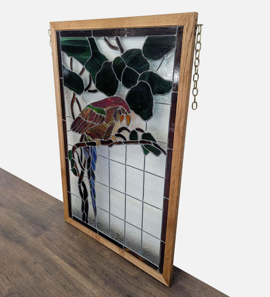 Stained-Glass Parrot in Wood Frame - Accepted Offer (30.23% discount)
