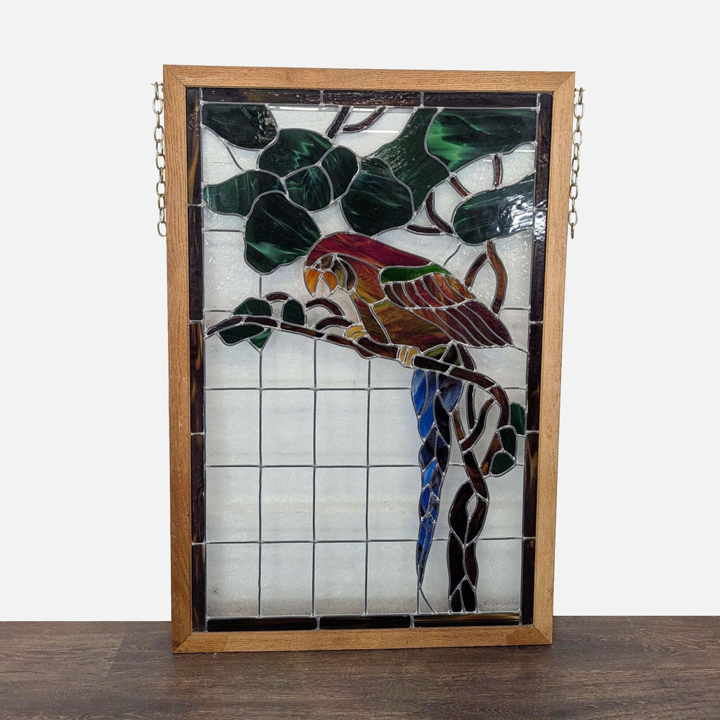 Stained-Glass Parrot in Wood Frame - Accepted Offer (30.23% discount)