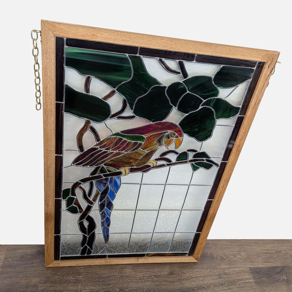 Stained-Glass Parrot in Wood Frame - Accepted Offer (30.23% discount)