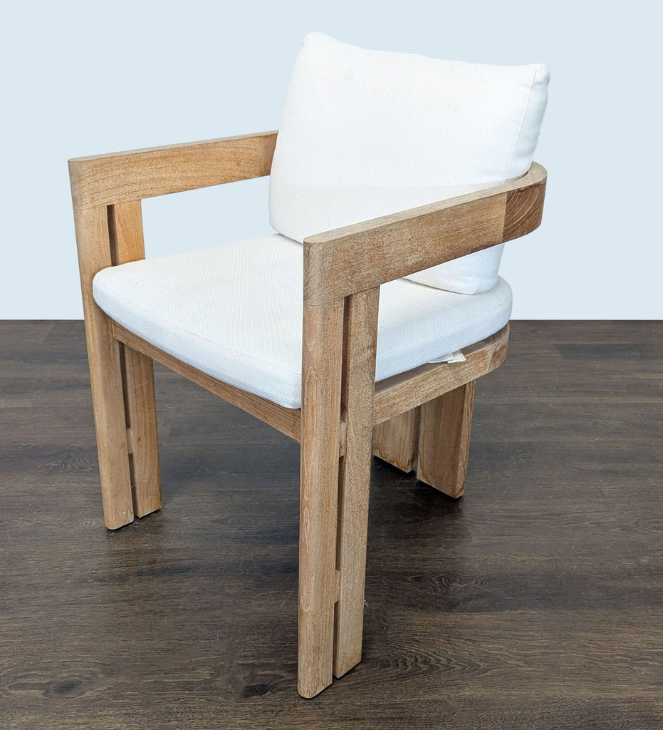 Restoration Hardware Matira Teak Armchair with White Cushions