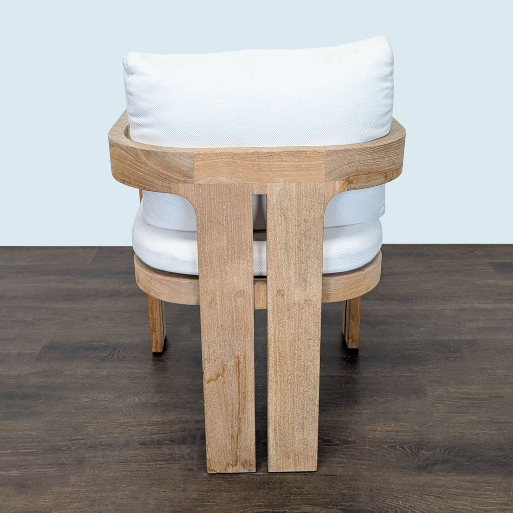 Restoration Hardware Matira Teak Armchair with White Cushions