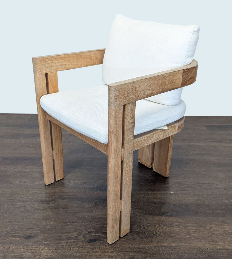 Restoration Hardware Matira Teak Armchair with White Cushions