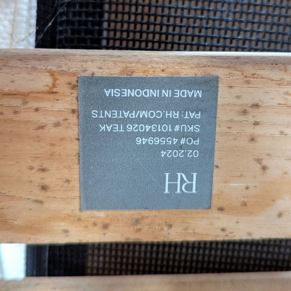 Restoration Hardware Matira Teak Armchair with White Cushions