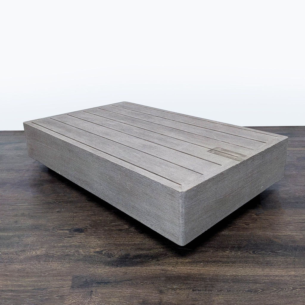 Restoration Hardware Maya Weathered Teak Modern Outdoor Coffee Table