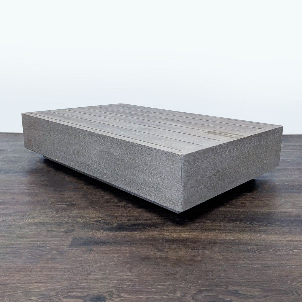 Restoration Hardware Maya Weathered Teak Modern Outdoor Coffee Table