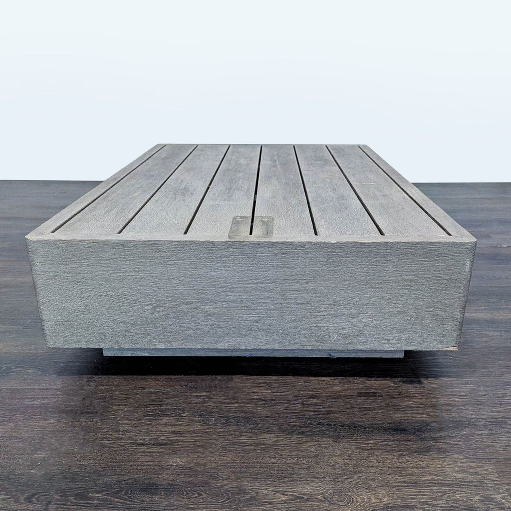 Restoration Hardware Maya Weathered Teak Modern Outdoor Coffee Table