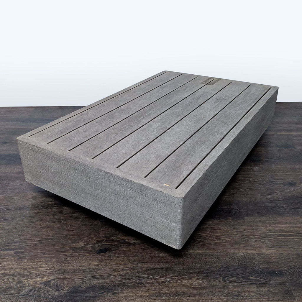 Restoration Hardware Maya Weathered Teak Modern Outdoor Coffee Table