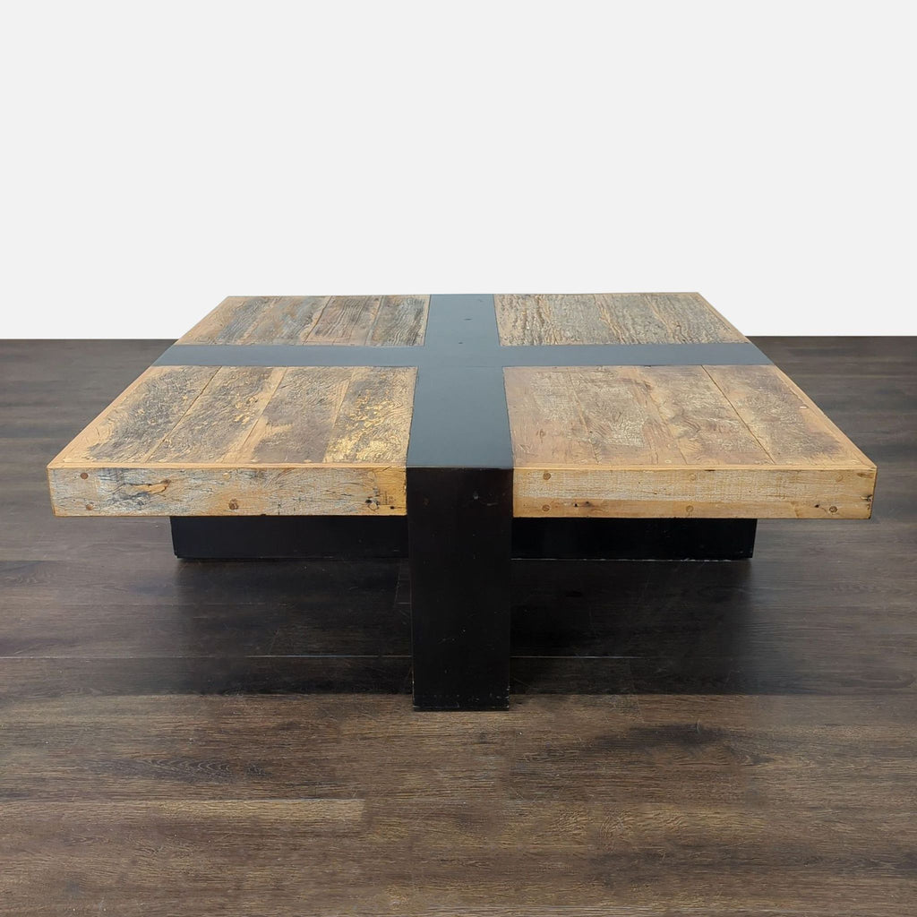 Wood Contrast Square Coffee Table