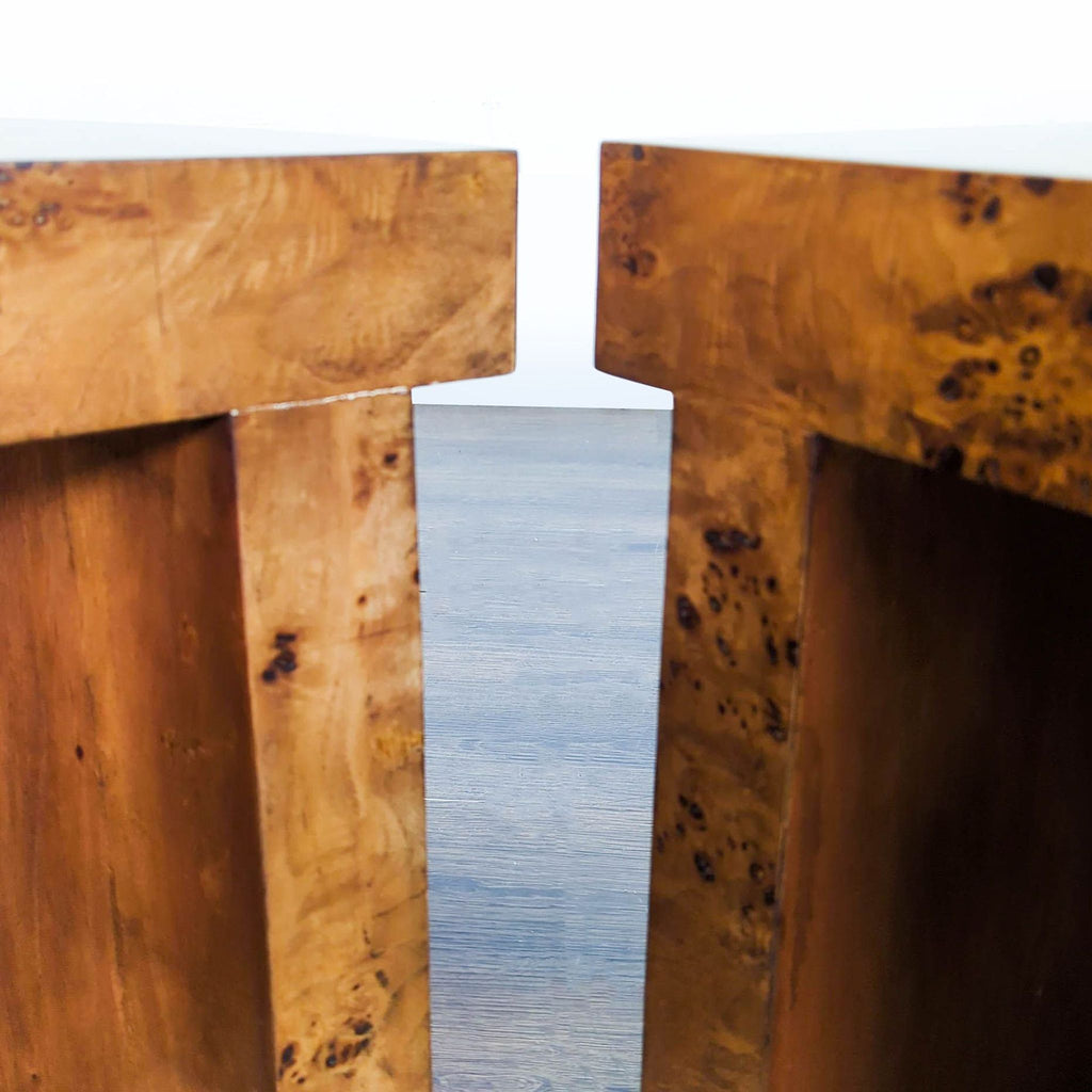 Frontgate Three-Piece Burlwood Veneer Coffee Table