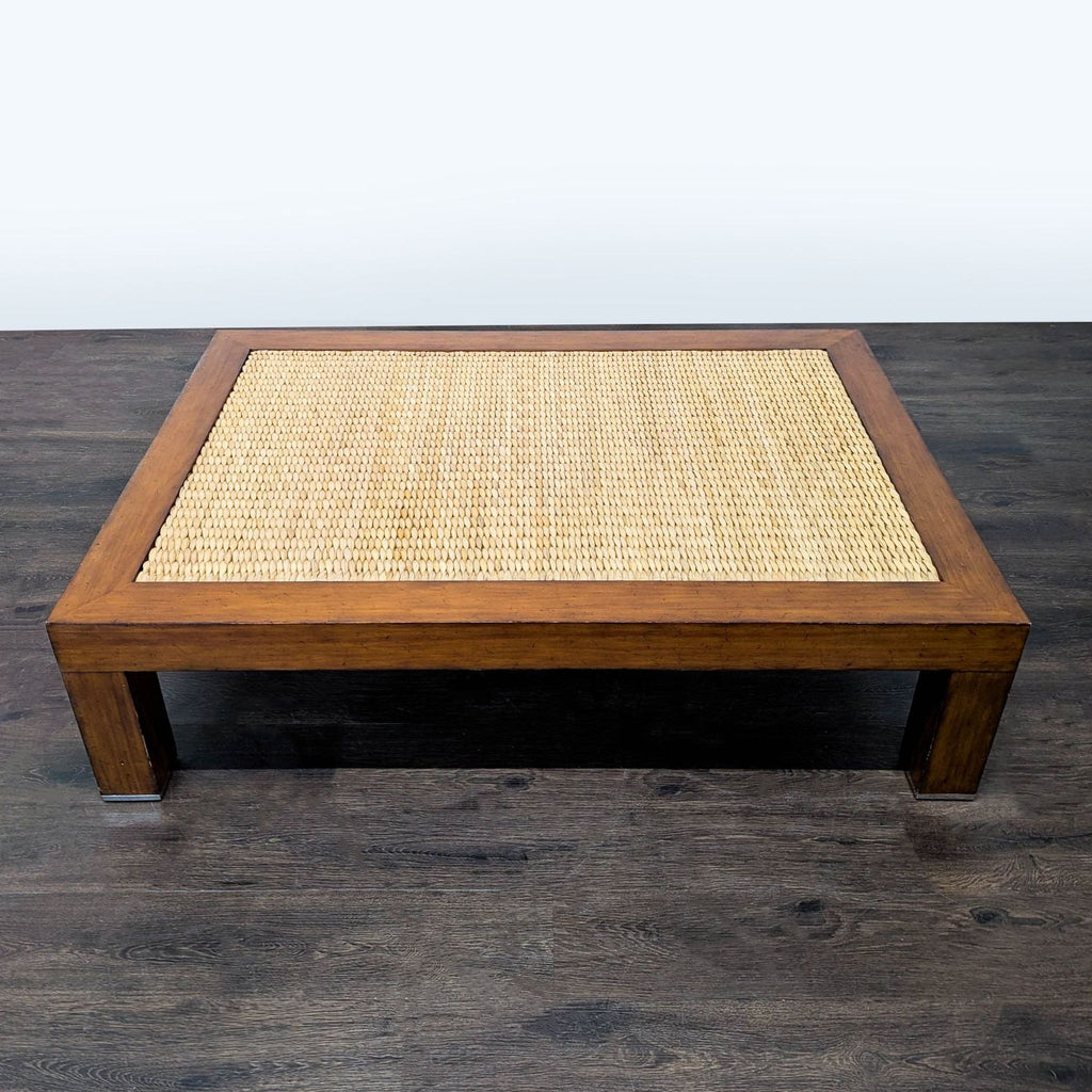 Ralph Lauren Rattan Woven Top Coffee Table
