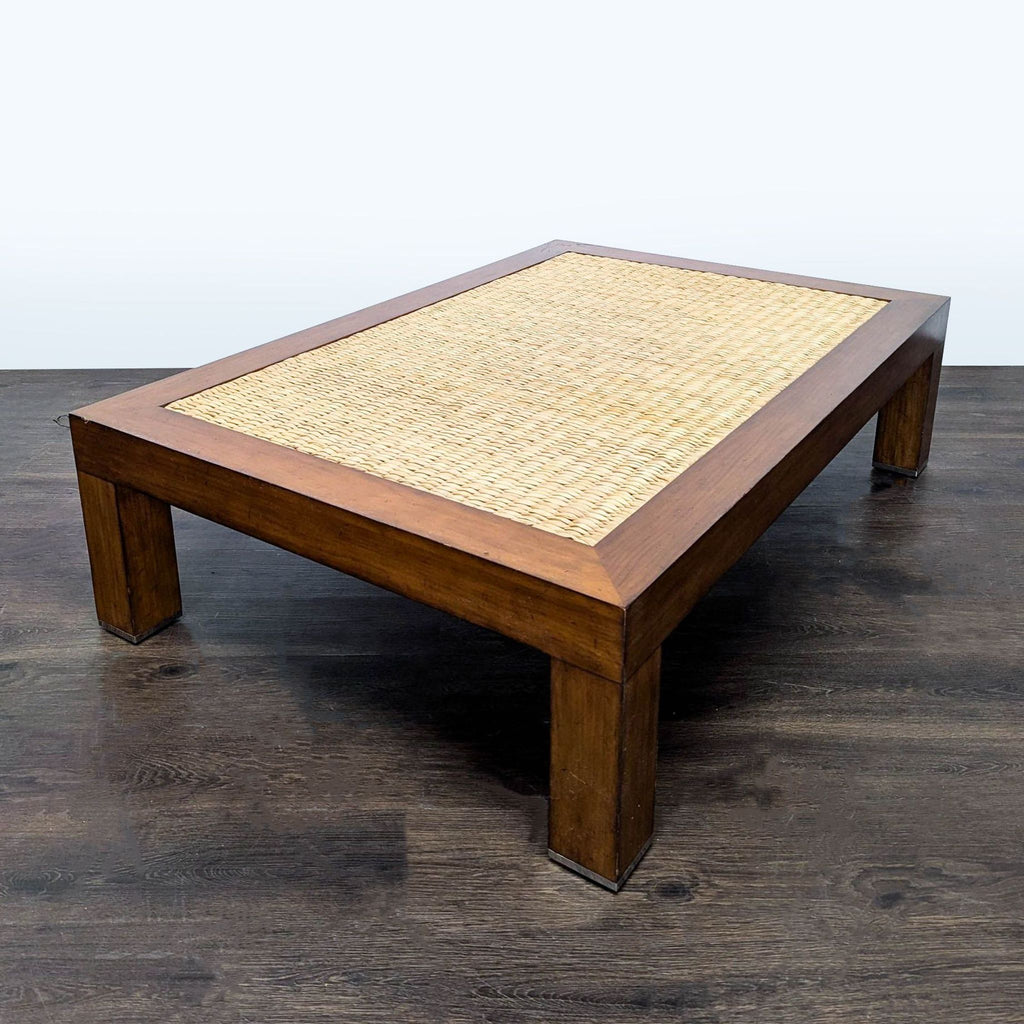 Ralph Lauren Rattan Woven Top Coffee Table