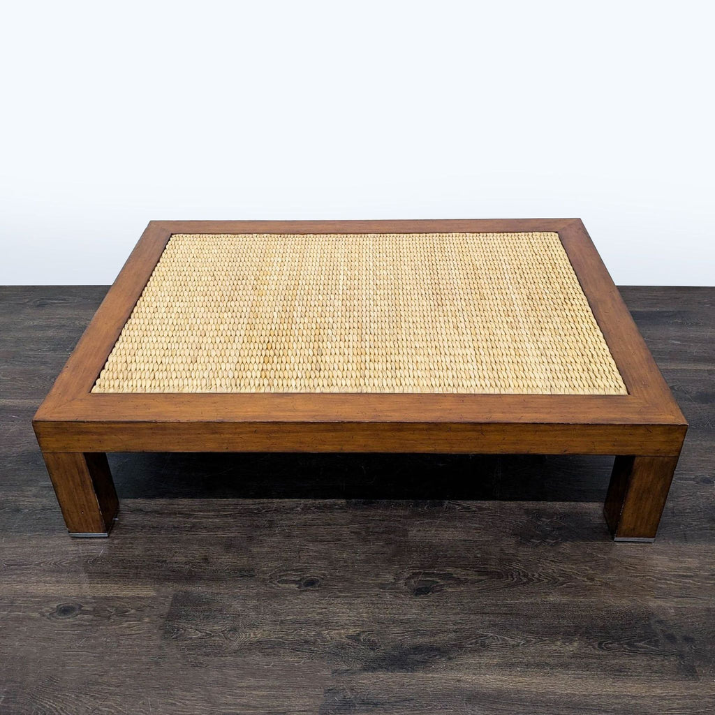 Ralph Lauren Rattan Woven Top Coffee Table