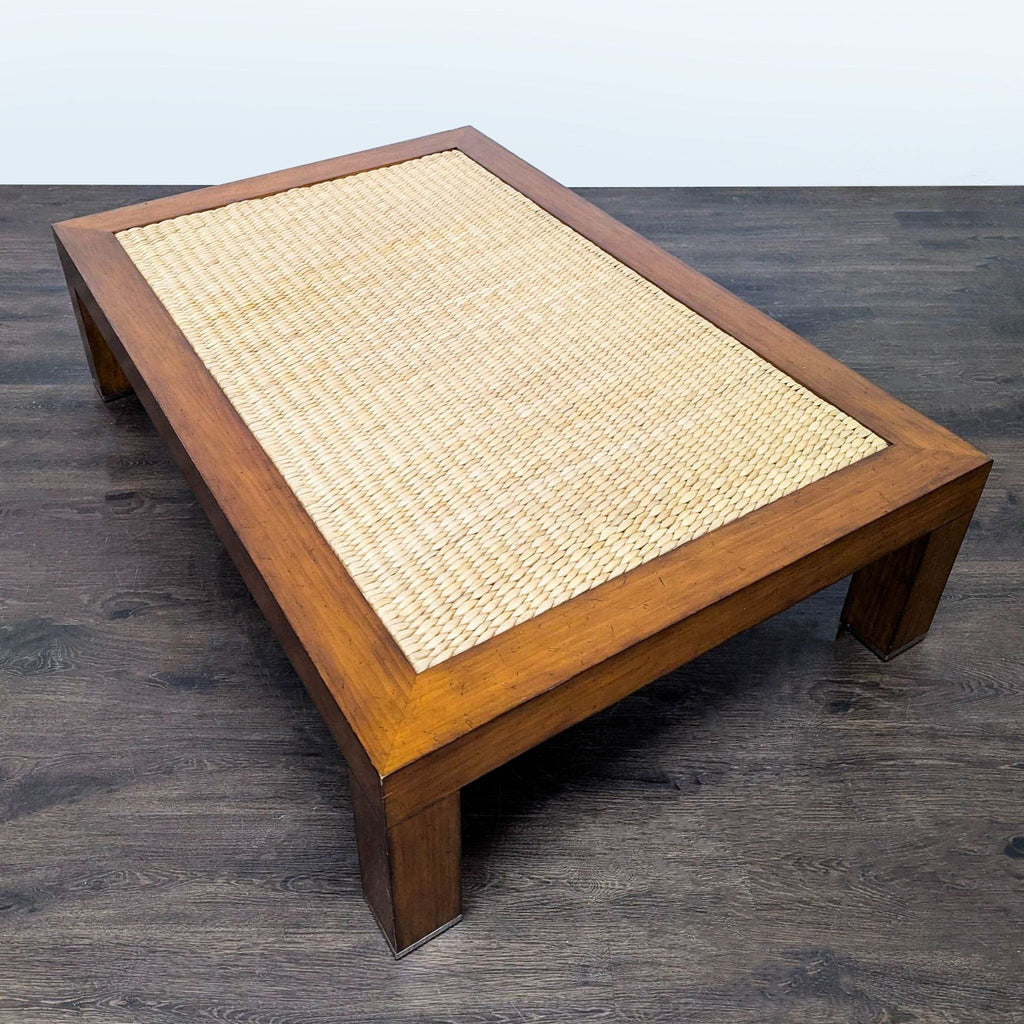 Ralph Lauren Rattan Woven Top Coffee Table