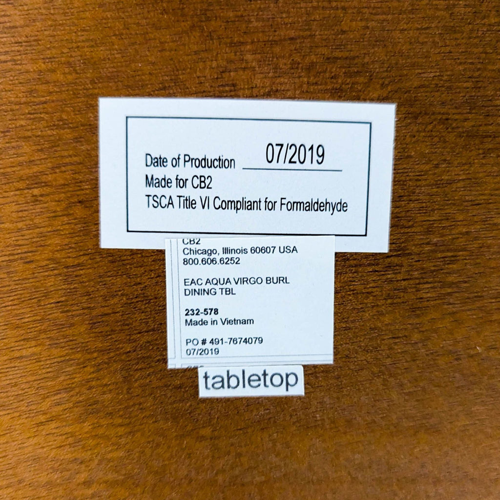 CB2 Burlwood Veneer Dining Table - Accepted Offer (10.77% discount)