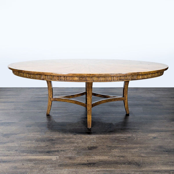 Sunburst Top Wood Dining Table