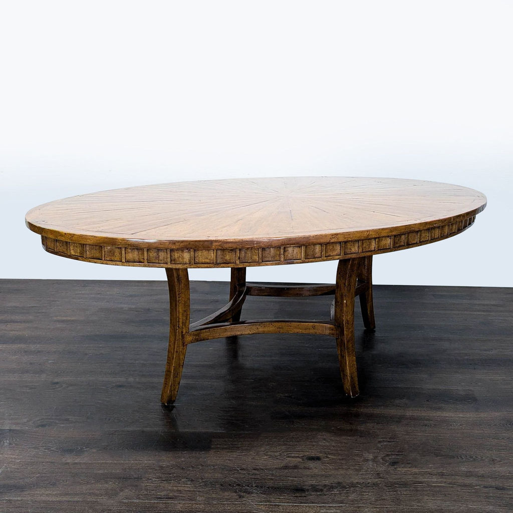 Sunburst Top Wood Dining Table