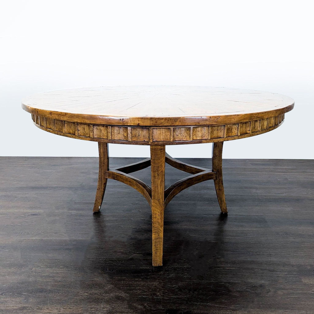 Sunburst Top Wood Dining Table