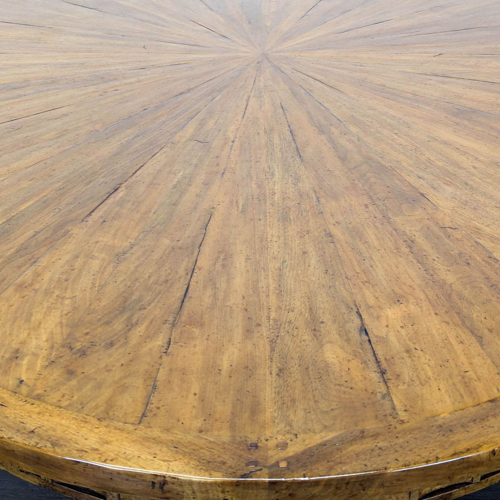 Sunburst Top Wood Dining Table